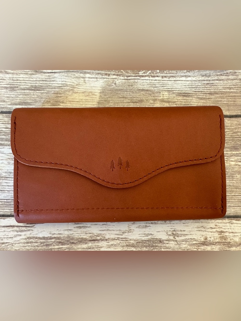 Portland leather Large Brown Honey persimmon Leather Bozeman Wallet